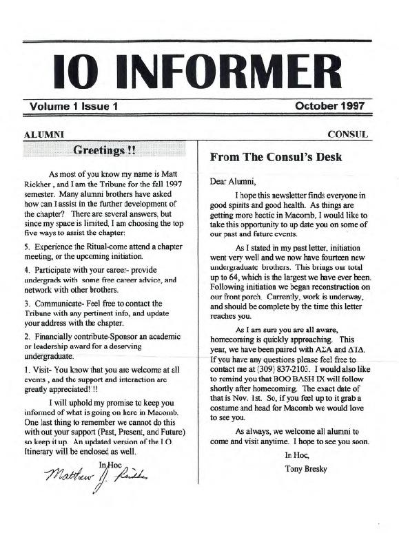 Newsletter Iota Omicron 1997 10 Page 1