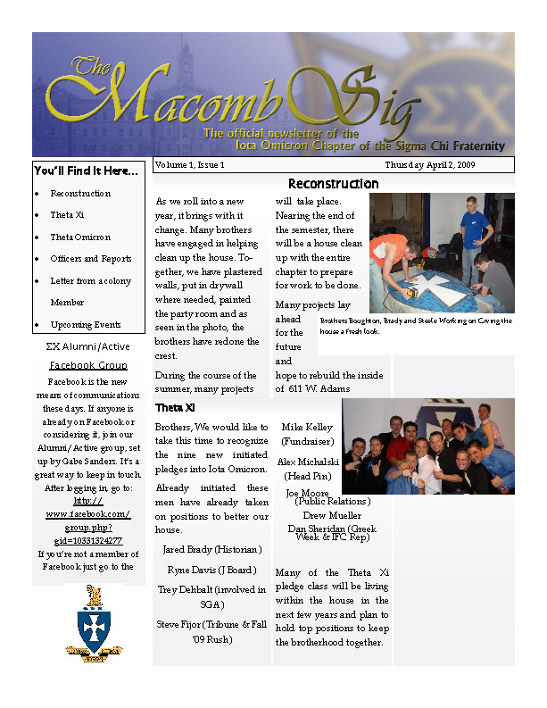 2009 04 Newsletter